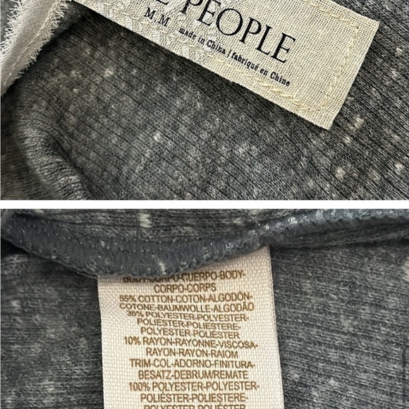 Free People Grey Lace and Ruffle Tank Top size M - Picture 10 of 11